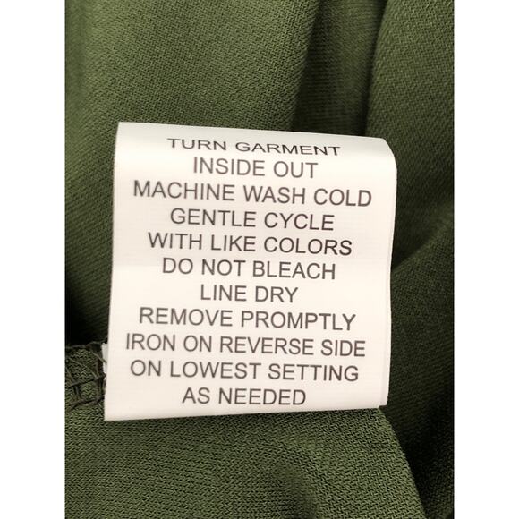 NY Collections Women's 2X V-Neck 3/4 Sleeve Be Slim Dress Olive NEW - Picture 8 of 8